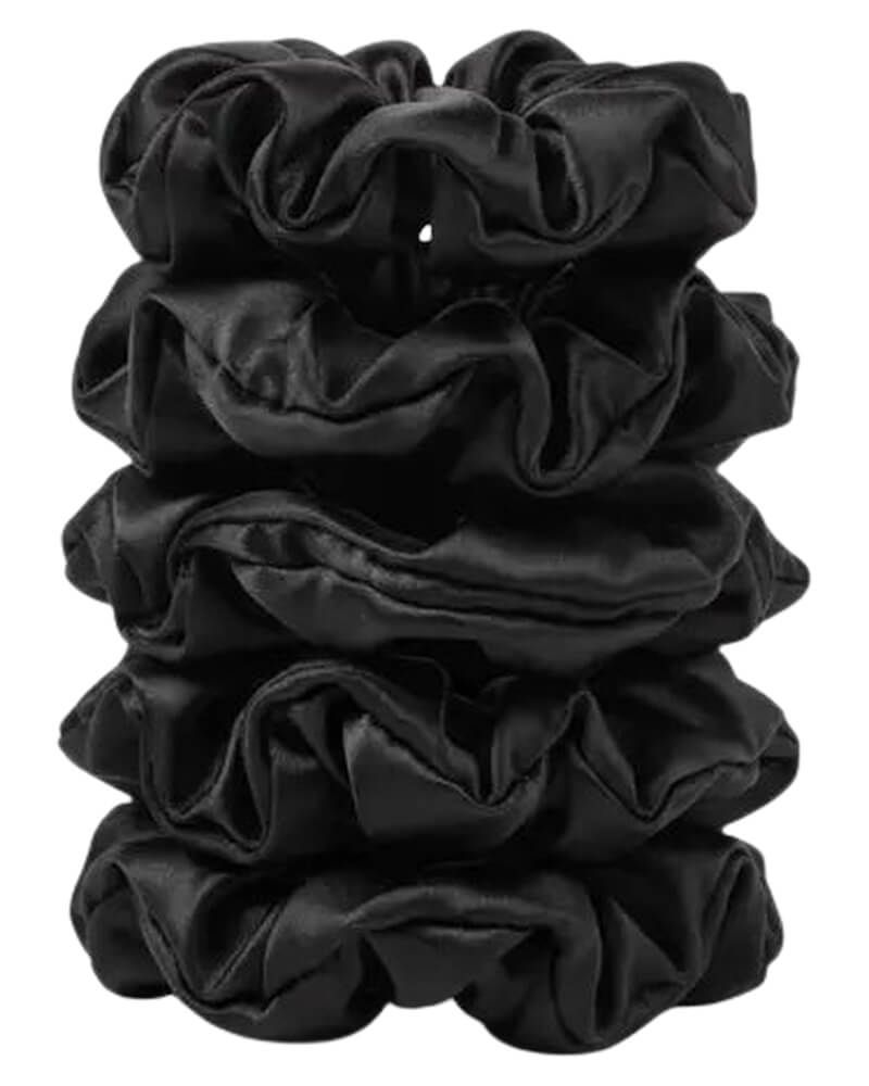 Yuaia 5-pak Soft Satin Scrunchies Medium Black 5 stk.