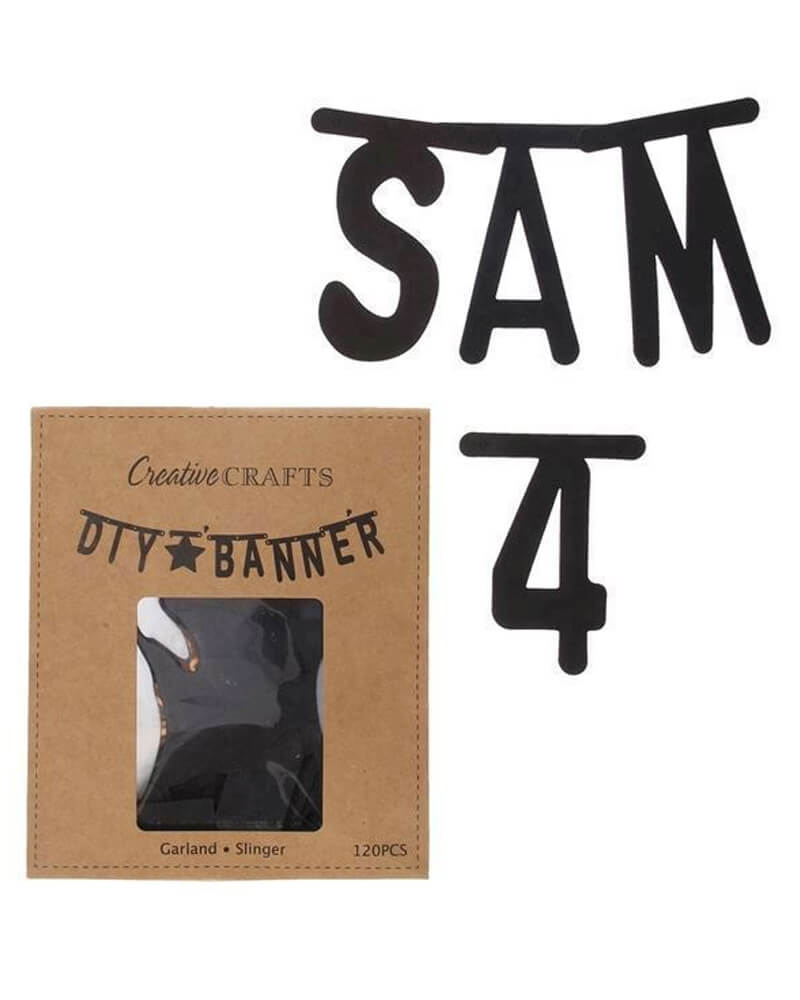 Party Collection Buchstaben Banner Schwarz