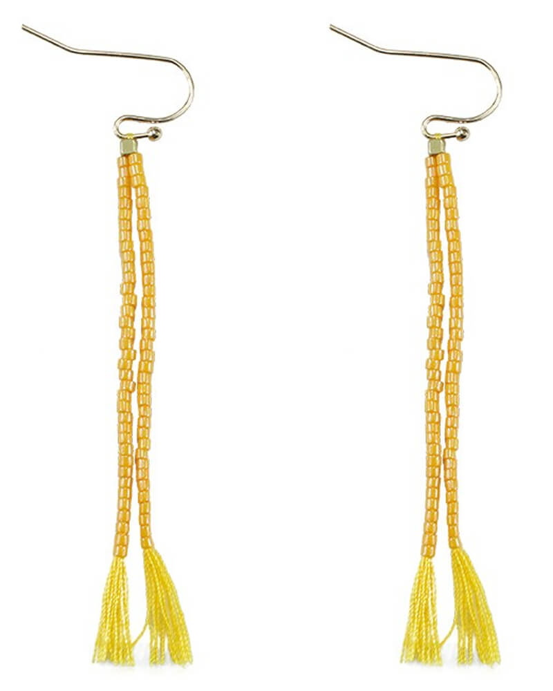 Everneed Nille Tassel Ohrringe - Gelb (U)