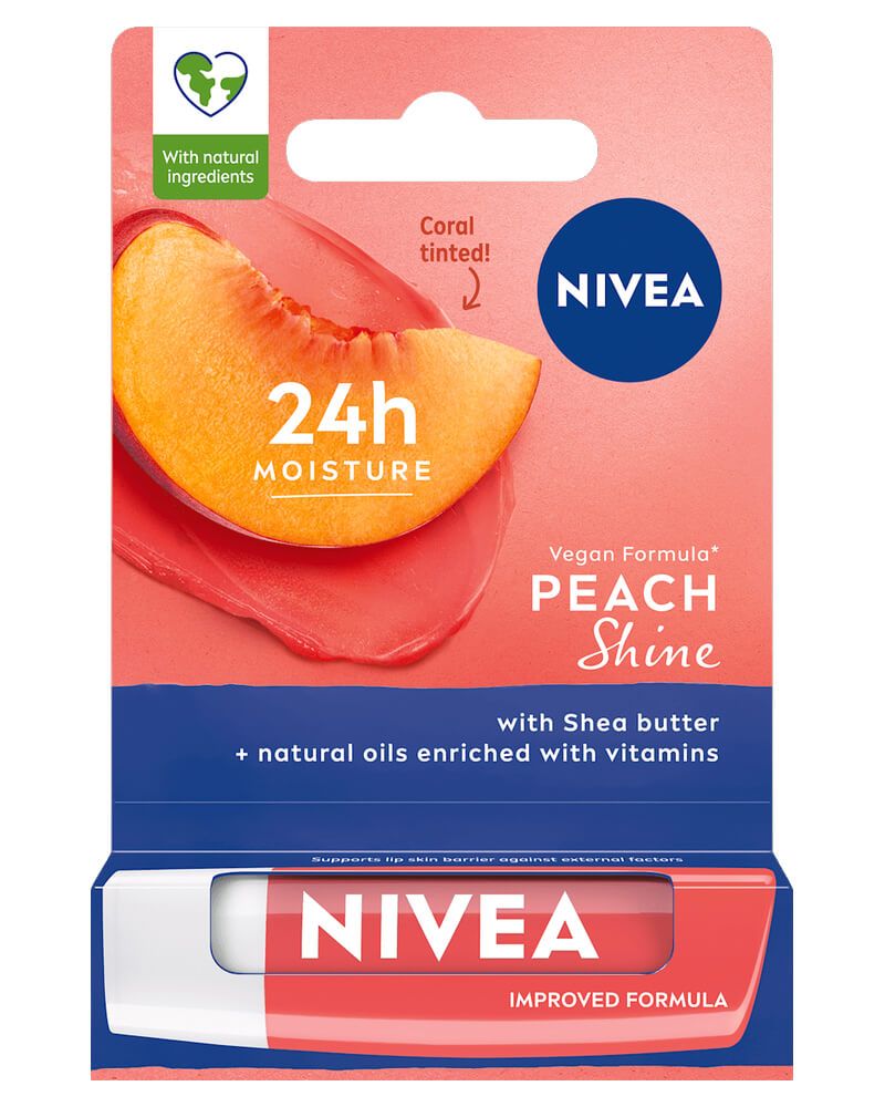 Nivea Peach Shine Caring Lip Balm 4 g