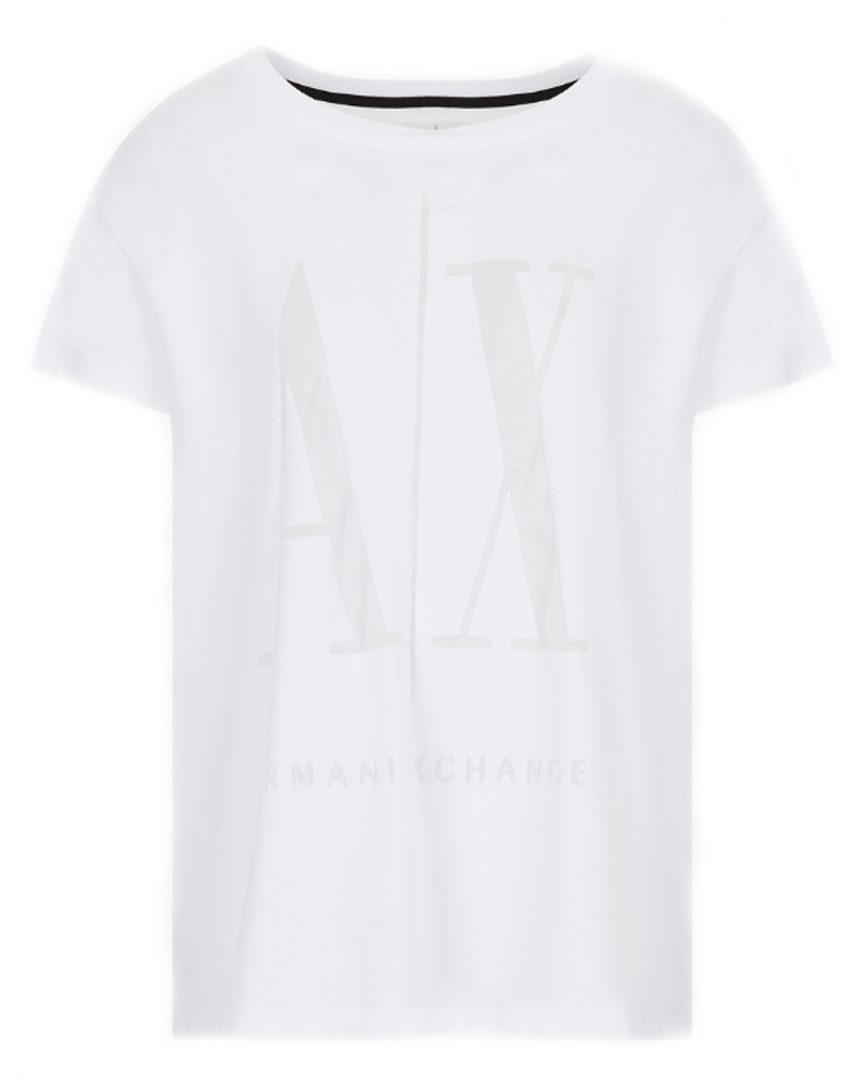 Armani Exchange Icon Period Frau T-Shirt Weiß L