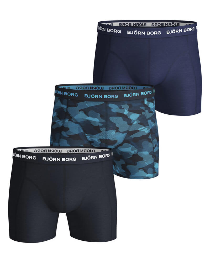 Björn Borg Essential 3-pack Cotton Stretch Shorts - Size S 3 stk.