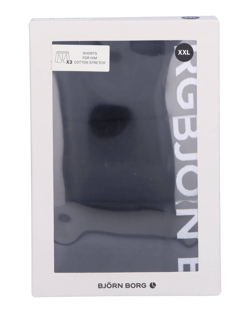 Björn Borg Cotton Stretch Shorts 3-Pack Sort Str. Xxl 3 Stk.
