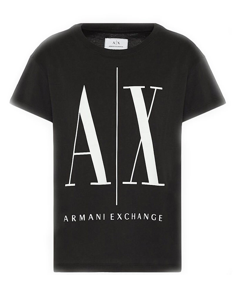 Armani Exchange Icon Period Frau T-Shirt Schwarz M