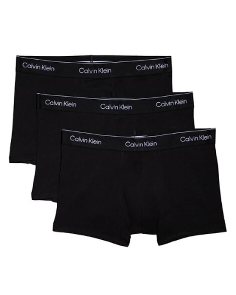 Calvin Klein Extra-Soft Cotton Stretch Shorty Trunks 3-Pak Sort Str. XL 3 stk.