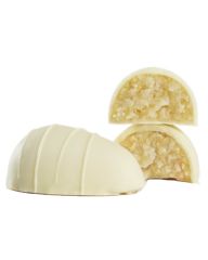 Cocoture Marzipan Eier Weiß Orange mit weißen Streifen