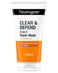 Neutrogena Clear & Defend 1% Salicylic Acid 2-in-1 Wash-Mask