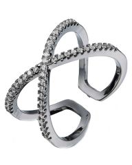 Everneed Scarlett - sort krydsring med klare zirconia sten 