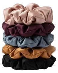 Yuaia 5-pak Soft Satin Scrunchies Medium Inka