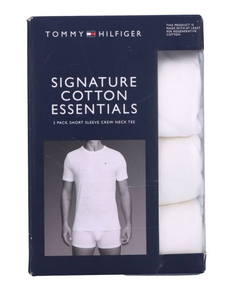 Tommy Hilfiger Cotton Crew Neck Tee 3-Pack Hvid Str. S Tommy Hilfiger Cotton Crew Neck Tee 3-Pack Hvid Str. S
