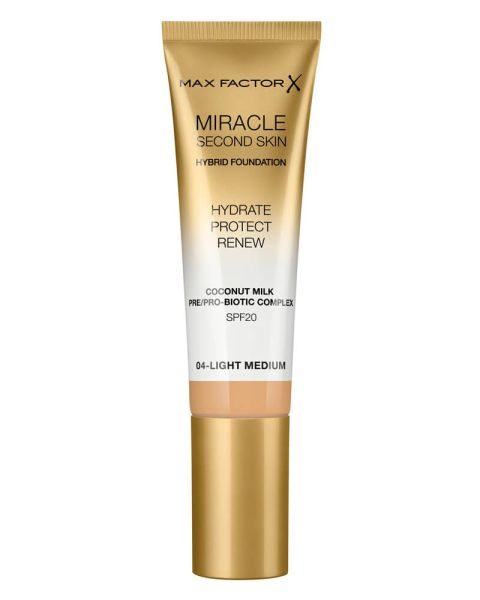 Max Factor Miracle Second Skin Hybrid Foundation 04 Light Medium Max Factor Miracle Second Skin Hybrid Foundation 04 Light Medium
