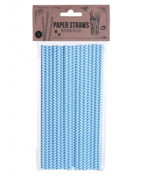 Party Collection Papierstrohhalme ZickZack Blau