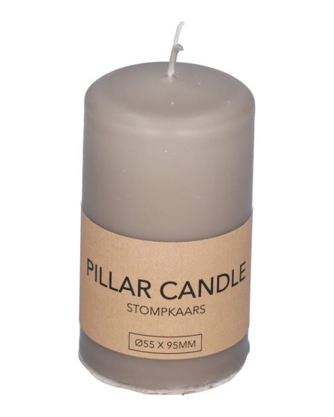 Excellent Houseware Pillar Candle Light Grey 55 x 95 mm Excellent Houseware Pillar Candle Light Grey 55 x 95 mm