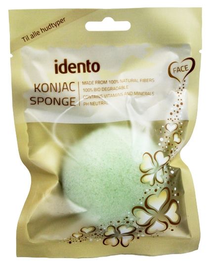 Idento Konjac Svamp - Halfball - Green Tea (Grøn) (U)