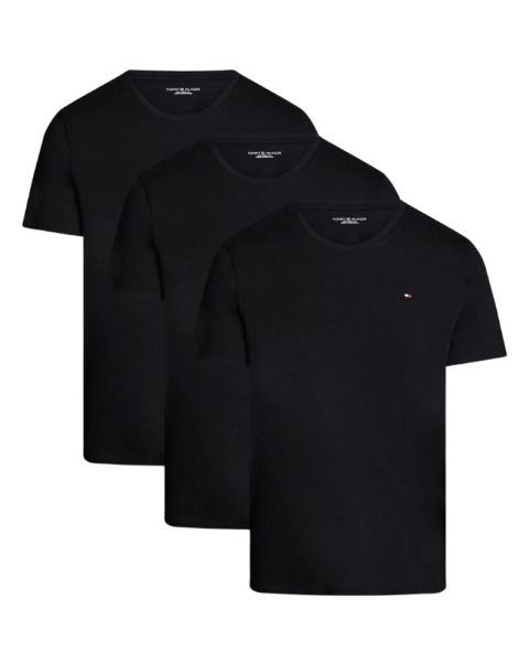 Tommy Hilfiger Cotton Crew Neck Tee 3-Pack Sort Str. M