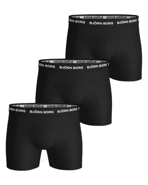 Björn Borg Essential 3-pack Cotton Strech Shorts Black - Size XS Björn Borg Essential 3-pack Cotton Strech Shorts Black - Size XS