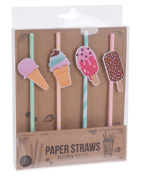 Party Collection Papierstrohhalme Eis