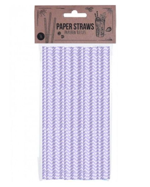Party Collection Papierstrohhalme ZickZack Lila