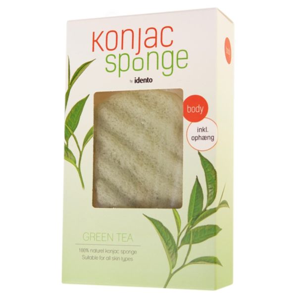 Idento Konjac Tør Svamp - Body - Green Tea Idento Konjac Tør Svamp - Body - Green Tea
