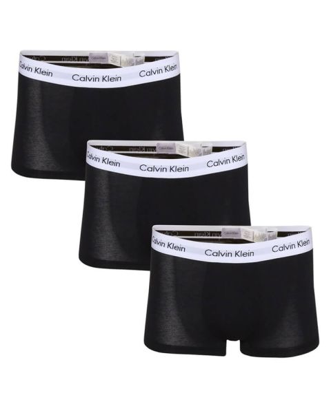 Calvin Klein Cotton Stretch Low Rise Trunks 3-pak sort - Str. S Calvin Klein Cotton Stretch Low Rise Trunks 3-pak sort - Str. S