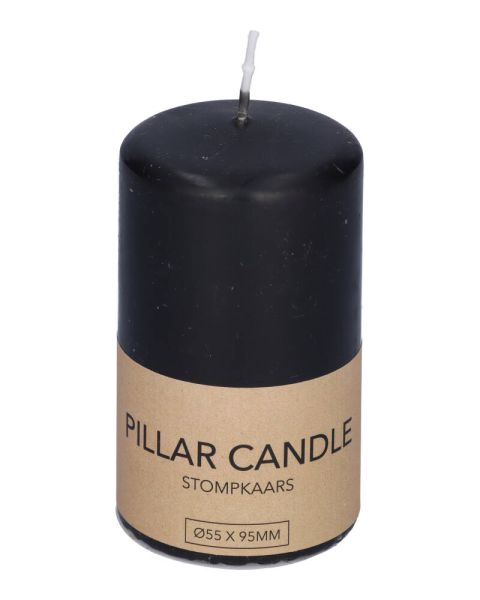 Excellent Houseware Pillar Candle Black 55 x 95 mm