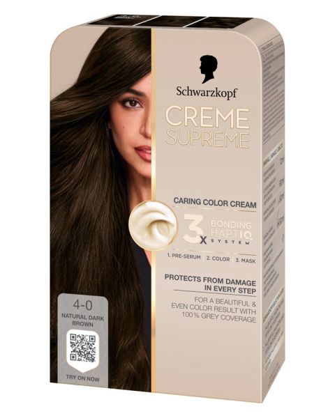 Schwarzkopf Creme Supreme 4-0 Natural Dark Brown Schwarzkopf Creme Supreme 4-0 Natural Dark Brown