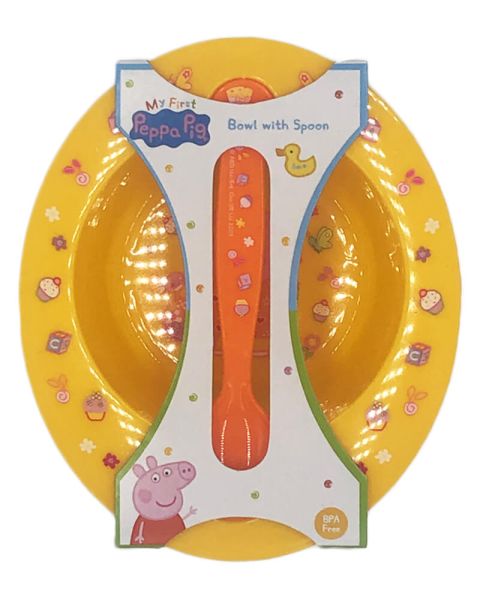 Peppa Wutz Bowl With Spoon Yellow