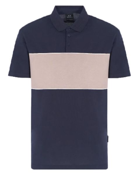 Armani Exchange Men Polo Shirt Navy/Beige L