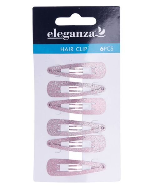 Eleganza Pink Glitter Haarspangen 4.7cm