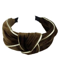 Everneed Velvet Haarband Mocca/Gold 