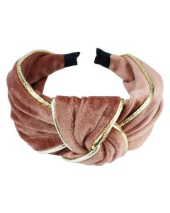Everneed Velvet Haarband - Rosa/gold 