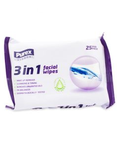 Purex 3-in-1 Facial Wipes 25 stk 