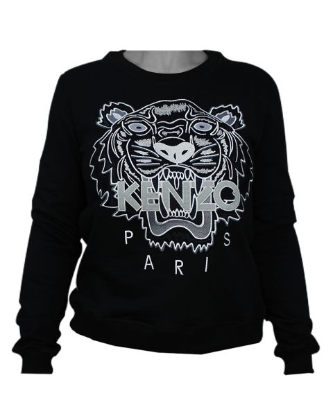 Kenzo Tiger Womans Sweatshirt Black/White XL