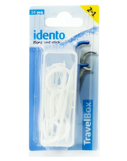 Idento Floss and Stick, TravelBox (hvid) (U)