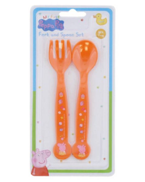 Peppa Wutz Fork & Spoon Set Orange
