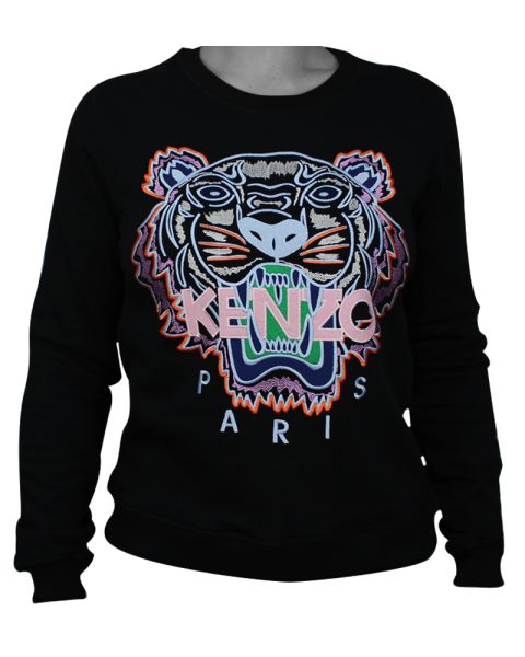 Kenzo Tiger Womans Sweatshirt Black/Light Pink L