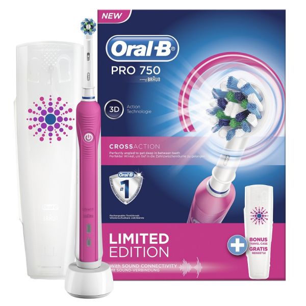 Oral B Braun Pro 750 Elektrische Zahnbürste (Pink limited edition)