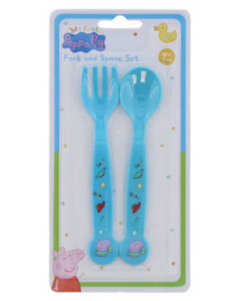 Peppa Wutz Fork & Spoon Set Blue