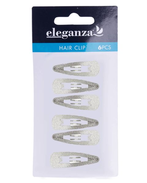 Eleganza Silber Glitter Haarspangen 3cm